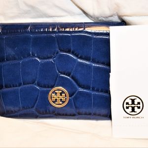 Tory Burch Embossed Foldable Card Holder